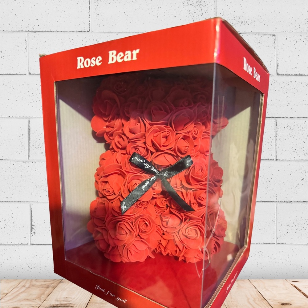 Red rose bear - Romantic flower bear